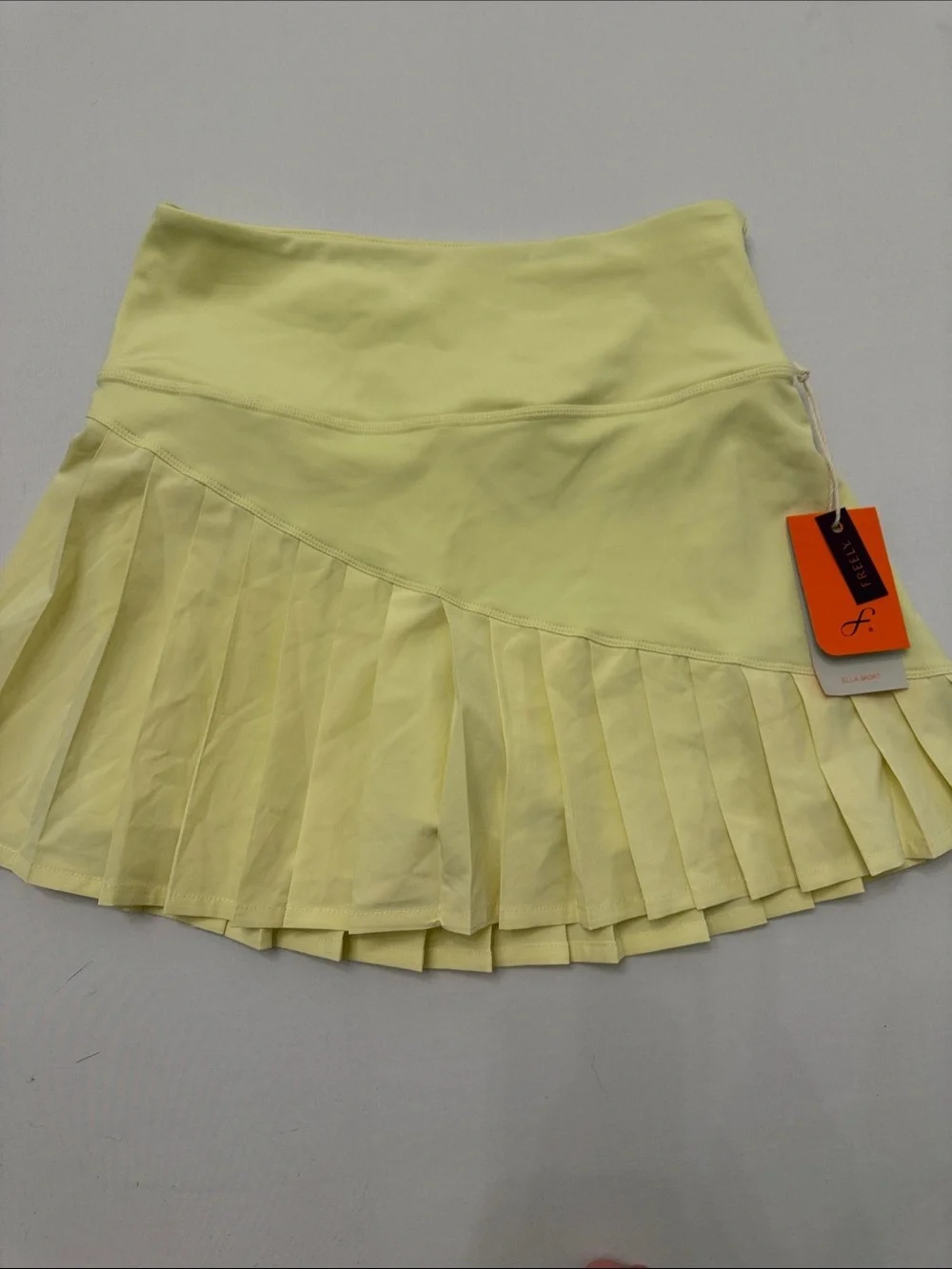 Pleated Sport Skirt in Pale Yellow